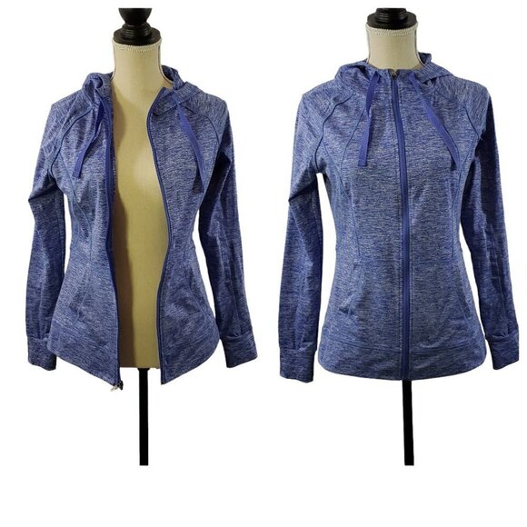 Champion Duo Dry Blue Chambray Women's Full Zip Hoodie Sweatshirt - XS - Picture 3 of 16